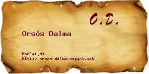 Orsós Dalma névjegykártya